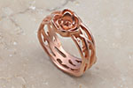 Julia Failey Eco Friendly Little Rose Ring in Rose, Reclaimed Sterling Silver, Rose Gold jewlery